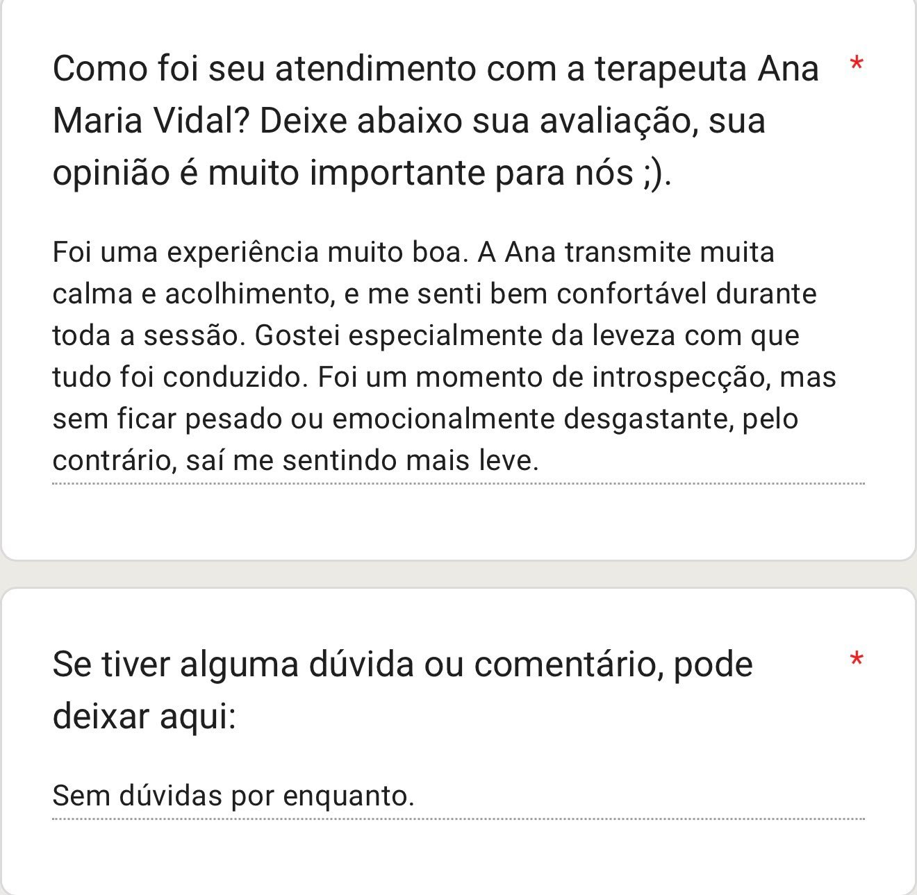Depoimento de paciente sobre a terapia 7Healings