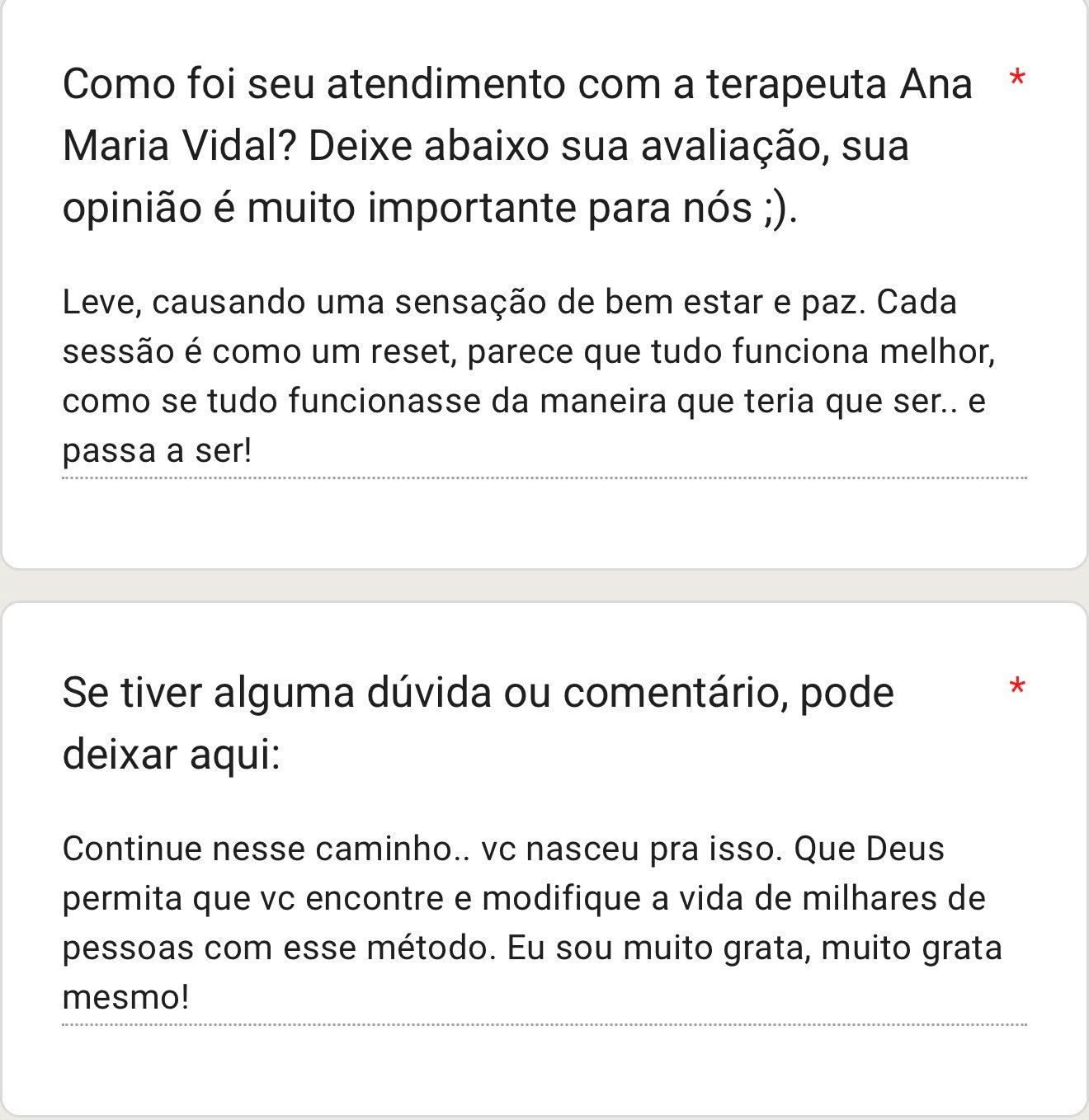 Depoimento de paciente sobre a terapia 7Healings