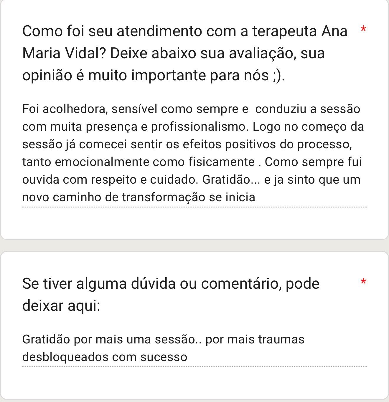 Depoimento de paciente sobre a terapia 7Healings