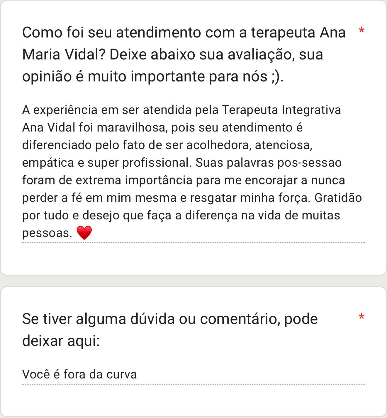 Depoimento de paciente sobre a terapia 7Healings