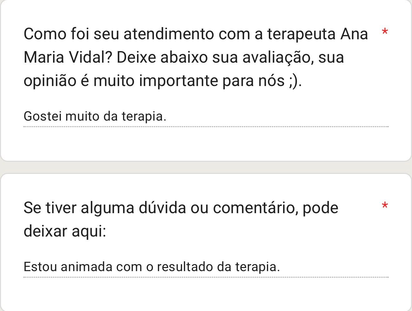 Depoimento de paciente sobre a terapia 7Healings